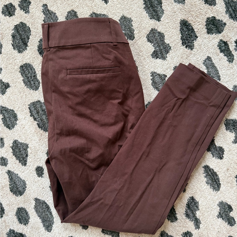 LOFT Chocolate Brown Skinny Ankle Pants